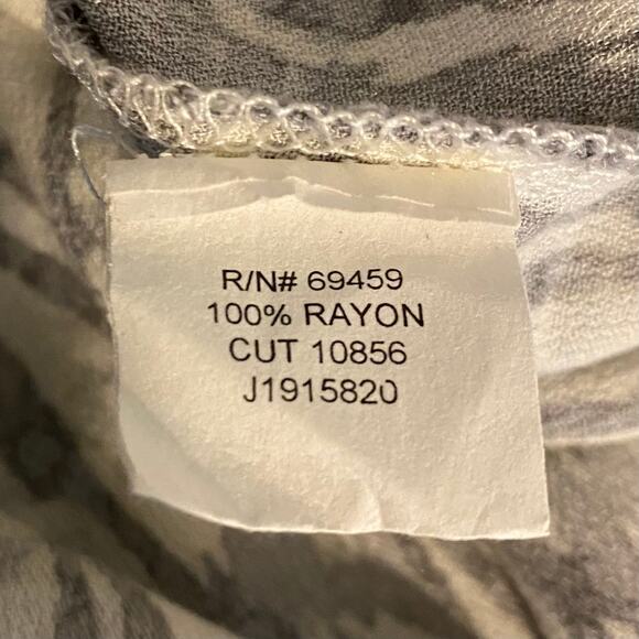 J Valdi Womens Size Large Gray Cream Cover Up Dress Roll Tab Sleeves Pullover - Picture 9 of 10